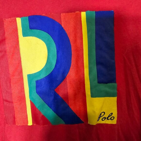 Polo Ralph Lauren Hooded Tee Shirt Size XL Long Sleeve Red Drawstring Logo - Picture 3 of 5